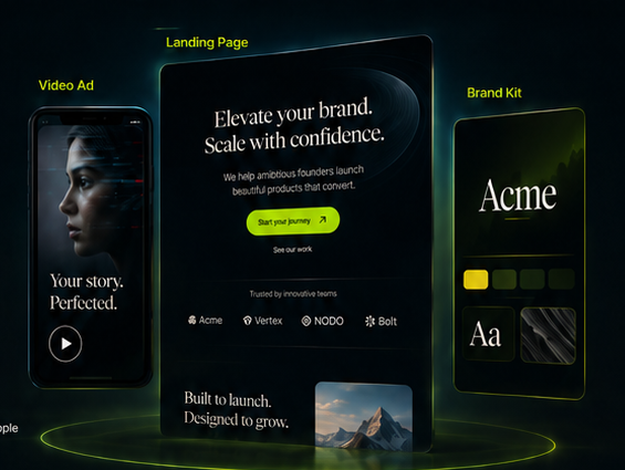 ClientOS deliverables: video ad, landing page, and brand kit